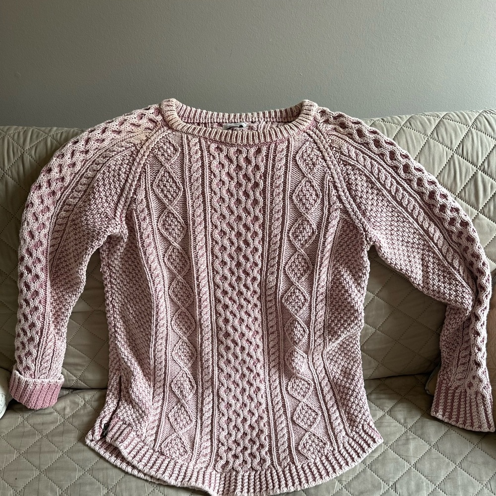 LL Bean Pink Cable Knit Sweater
